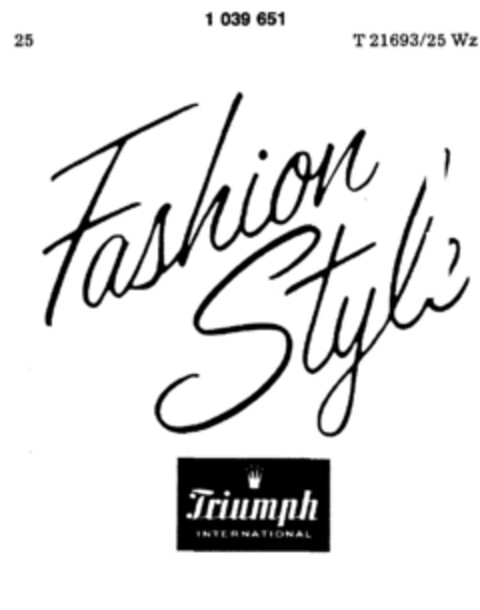 Fashion Style Triumph INTERNATIONAL Logo (DPMA, 10.04.1982)