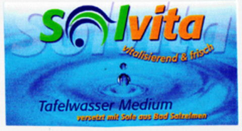 SOLVITA vitalisierend & frisch Tafelwasser Medium Logo (DPMA, 06.03.2002)