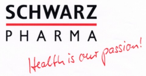 SCHWARZ PHARMA Health is our passion! Logo (DPMA, 24.02.2005)