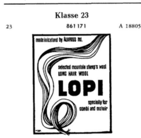 LOPI LONG HAIR WOOL Logo (DPMA, 13.02.1968)