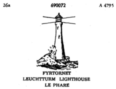 FYRTORNET LEUCHTTURM LIGHTHOUSE LE PHARE Logo (DPMA, 12/24/1954)