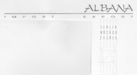 ALBANA IMPORT-EXPORT Logo (DPMA, 22.05.1991)