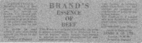 BRAND`S ESSENCE OF BEEF Logo (DPMA, 17.02.1968)