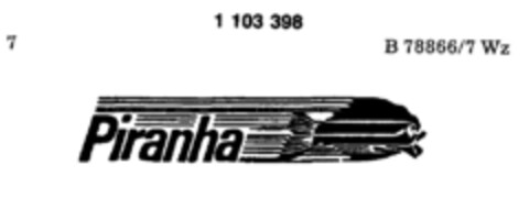 Piranha Logo (DPMA, 01.03.1986)