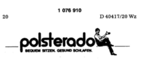 polsterado BEQUEM SITZEN. GESUND SCHLAFEN. Logo (DPMA, 23.11.1984)