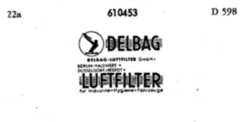 DELBAG LUFTFILTER Logo (DPMA, 03/31/1950)