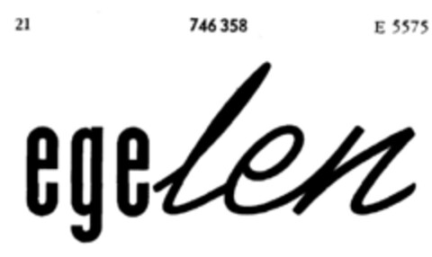 egelen Logo (DPMA, 13.05.1958)