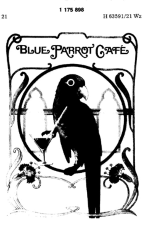 BLUE PARROT CAFE Logo (DPMA, 05/19/1990)