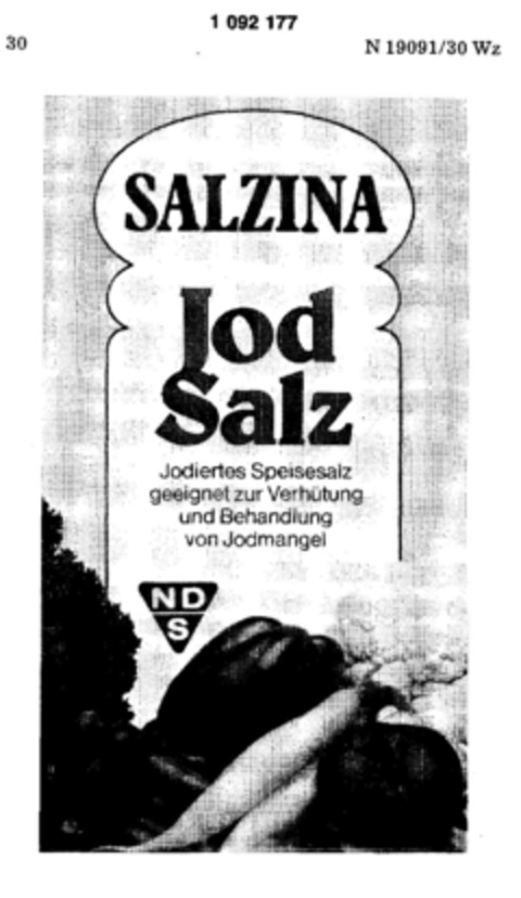 SALZINA Jod Salz Logo (DPMA, 14.04.1984)