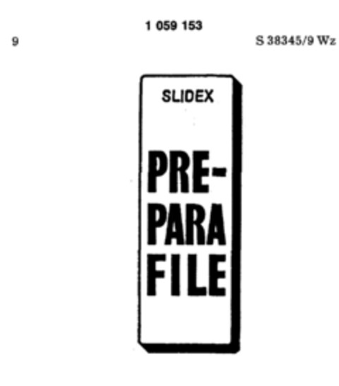 SLIDEX PRE-PARA FILE Logo (DPMA, 12/22/1982)
