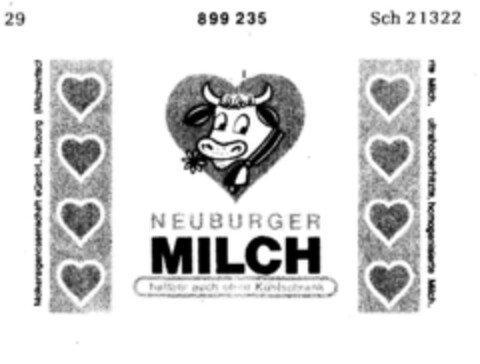 NEUBURGER MILCH haltbar auch ohne Kühlschrank Logo (DPMA, 03/15/1969)