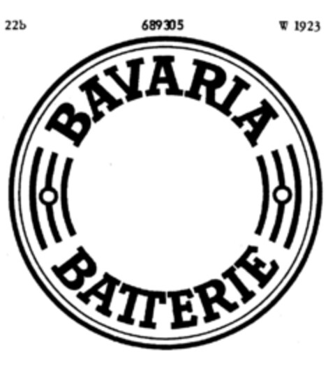 BAVARIA BATTERIE Logo (DPMA, 16.08.1951)