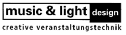 music & light design creative veranstaltungstechnik Logo (DPMA, 10/09/2001)