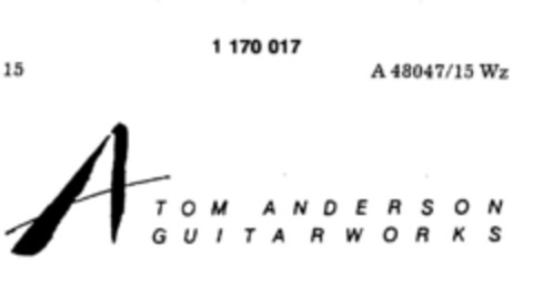 TOM ANDERSON GUITARWORKS Logo (DPMA, 27.04.1990)