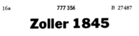 Zoller 1845 Logo (DPMA, 10.08.1962)