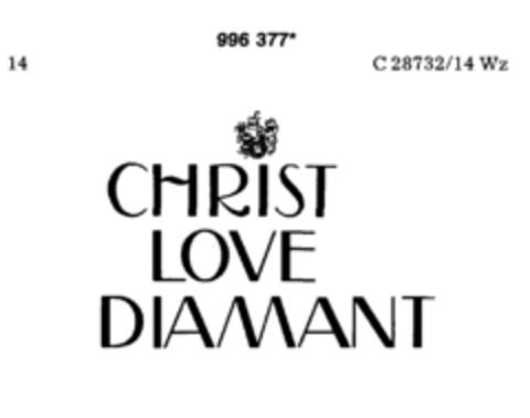 CHRIST LOVE DIAMANT Logo (DPMA, 14.09.1979)