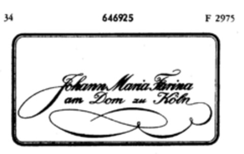 Johann Maria Farina am Dom zu Köln Logo (DPMA, 08.12.1952)