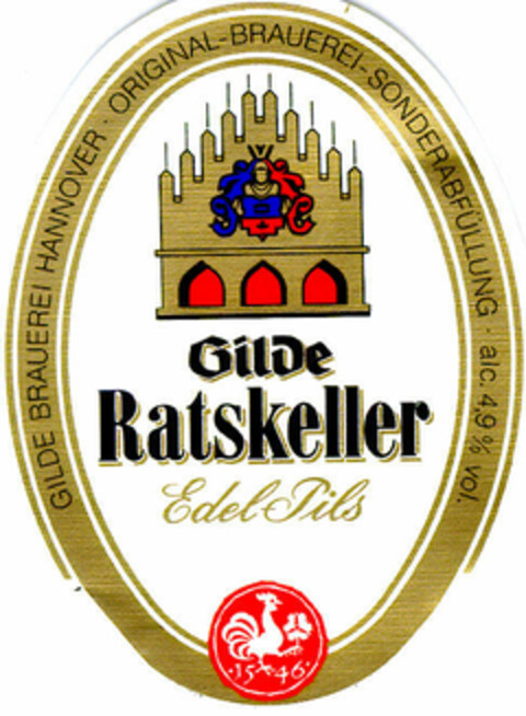 Gilde Ratskeller Edel Pils Logo (DPMA, 08.11.1988)