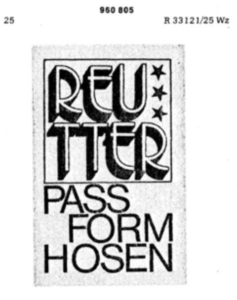 REUTTER PASSFORMHOSEN Logo (DPMA, 06/29/1976)