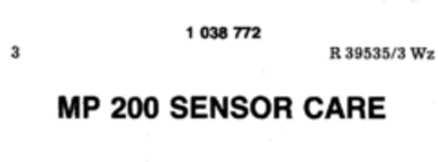 MP 200 SENSOR CARE Logo (DPMA, 12.12.1981)