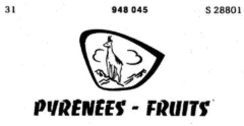 PYRENEES-FRUITS Logo (DPMA, 25.04.1975)
