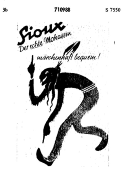 Sioux Der echte Mokassin märchenhaft bequem Logo (DPMA, 17.09.1956)