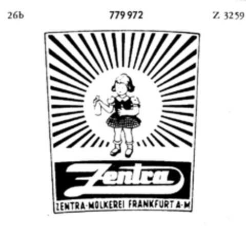 Zentra ZENTRA-MOLKEREI FRANKFURT A M Logo (DPMA, 18.05.1961)