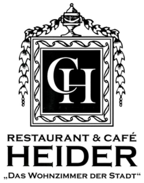 RESTAURANT & CAFÉ HEIDER "DAS WOHNZIMMER DER STADT" Logo (DPMA, 12.08.2016)