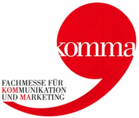 komma FACHMESSE FÜR KOMMUNIKATION UND MARKETING Logo (DPMA, 28.08.2003)