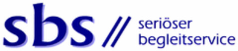 sbs // seriöser begleitservice Logo (DPMA, 04/11/1997)