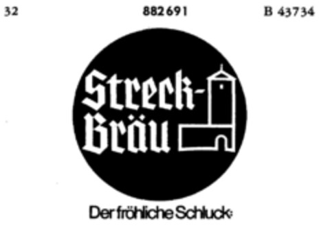 Streck-Bräu Der fröhliche Schluck: Logo (DPMA, 01/21/1970)