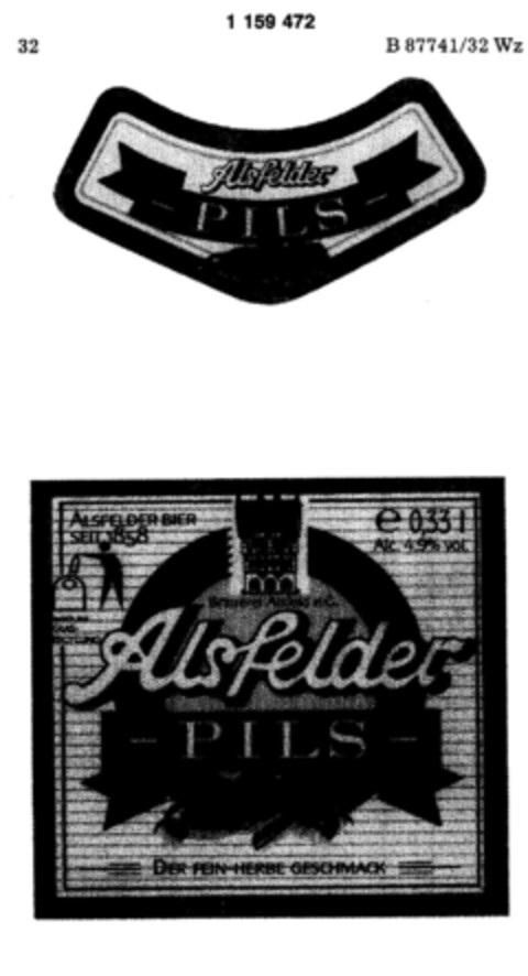 Alsfelder - PILS - DER FEIN-HERBE GESCHMACK Logo (DPMA, 07/06/1989)