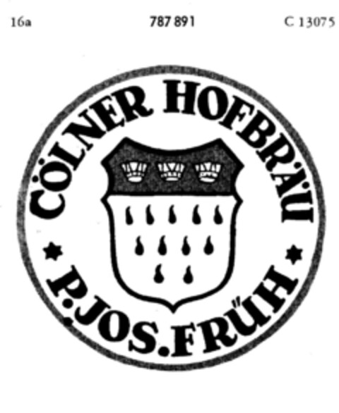 CÖLNER HOFBRÄU P.JOS.FRÜH Logo (DPMA, 20.12.1962)