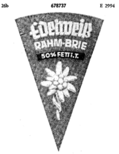 EDELWEISS RAHM-BRIE Logo (DPMA, 05.03.1954)