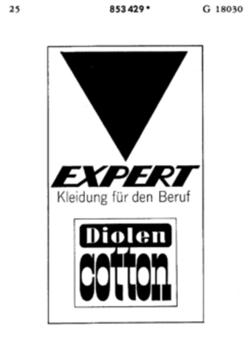 EXPERT Kleidung fü den Beruf DIOLEN cotton Logo (DPMA, 01.10.1968)