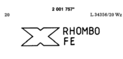 X RHOMBO FE Logo (DPMA, 05.03.1991)