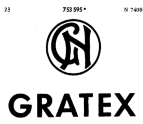 GRATEX GN Logo (DPMA, 13.07.1961)