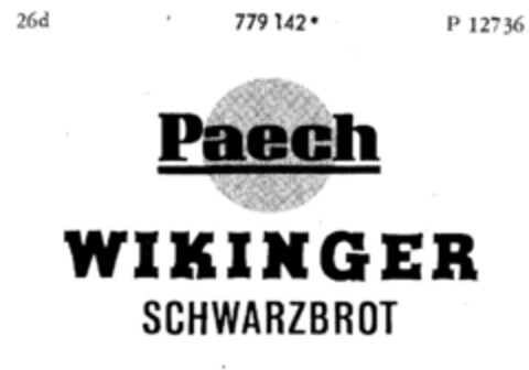Paech WIKINGER SCHWARZBROT Logo (DPMA, 17.09.1963)