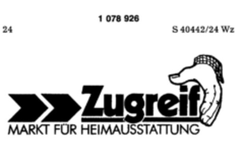 Zugreif MARKT FÜR HEIMAUSSTATTUNG Logo (DPMA, 22.05.1984)