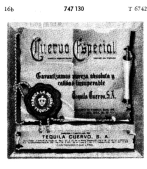 Cuervo Especial TEQUILA Logo (DPMA, 04/11/1960)