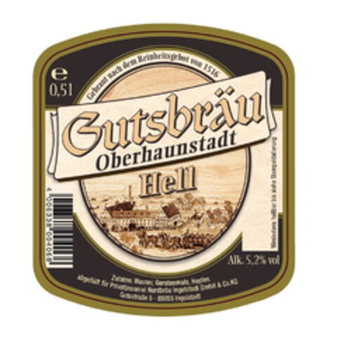 Gutsbräu Oberhaunstadt Hell Logo (DPMA, 05/12/2015)