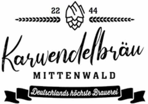 2244 Karwendelbräu MITTENWALD Deutschlands höchste Brauerei Logo (DPMA, 21.11.2022)