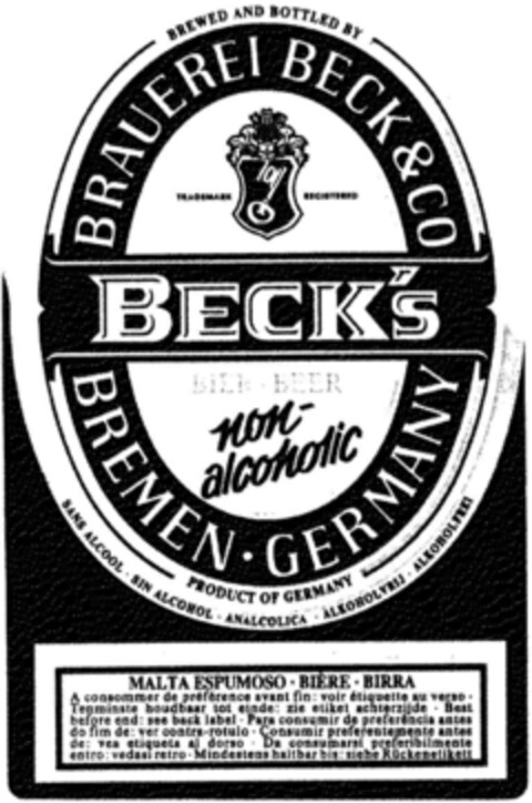 BECK's non-alcoholic Logo (DPMA, 02/25/1994)