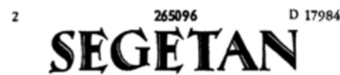 SEGETAN Logo (DPMA, 03/23/1921)