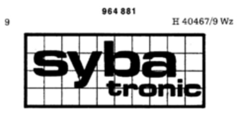 syba tronic Logo (DPMA, 06.05.1975)