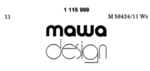 mawa design Logo (DPMA, 18.04.1986)