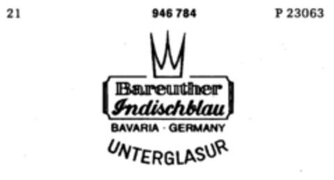 BAREUTHER Indischblau Logo (DPMA, 02.07.1975)