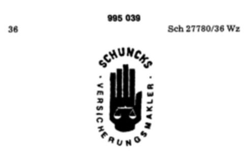 SCHUNCKS VERSICHERUNGSMAKLER Logo (DPMA, 04/02/1979)