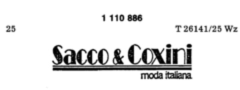 Sacco & Coxini moda italiana Logo (DPMA, 08.12.1986)