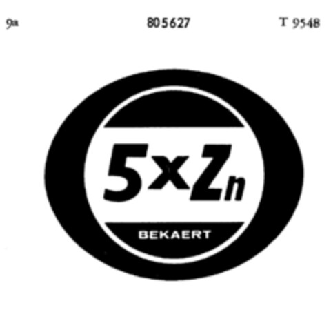 BEKAERT 5 x Zn Logo (DPMA, 17.03.1964)